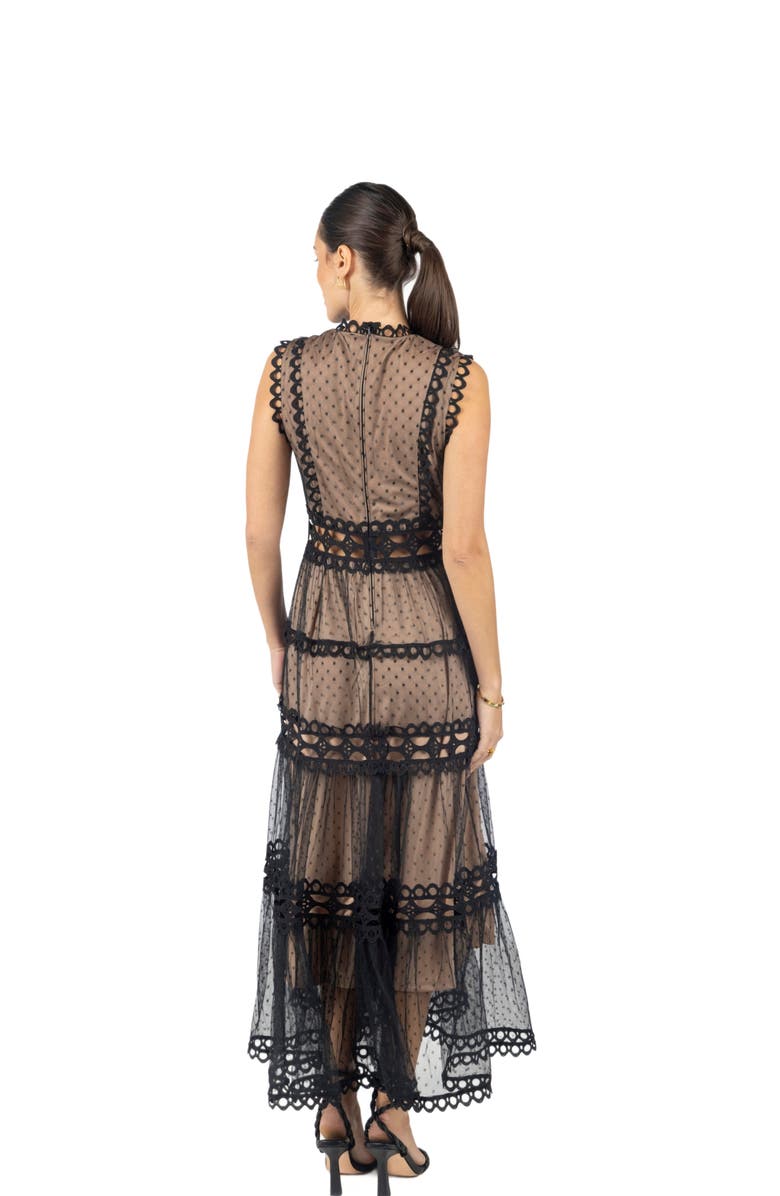 AKALIA Serena Black Lace Maxi Dress, Alternate, color, Black