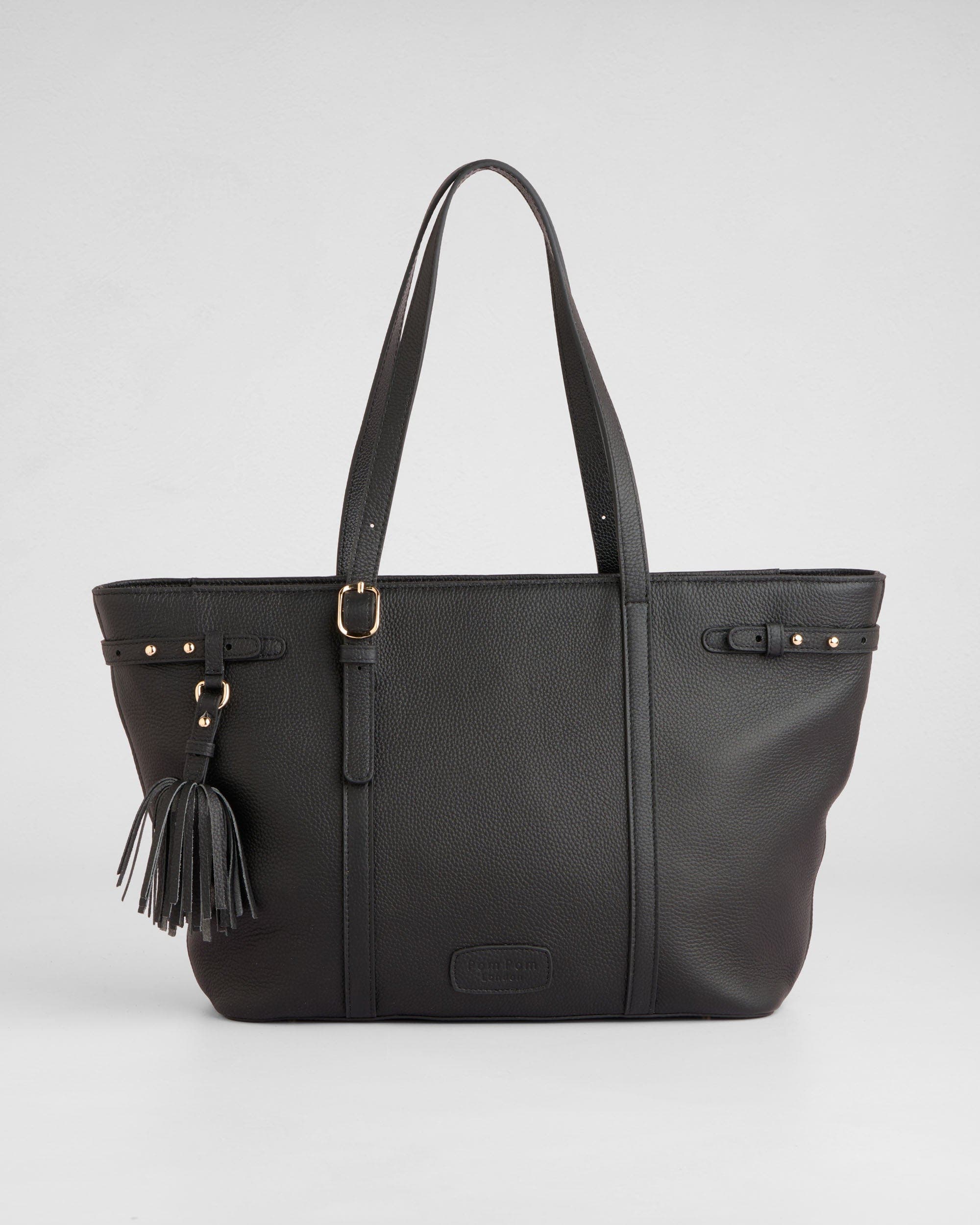 Pom Pom London Pelham Tote Bag, Main, color, Black