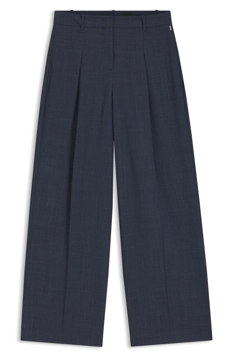 BOSS Tiana Flare Leg Virgin Wool Pants, Alternate, color, Sky Captain