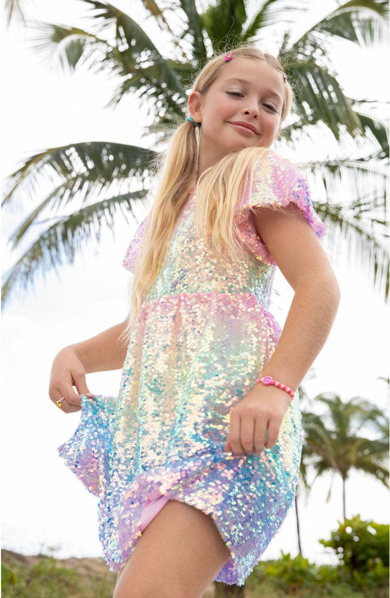 Lola + The Boys Sequin Ombre Dress, Alternate, color, Multicolor