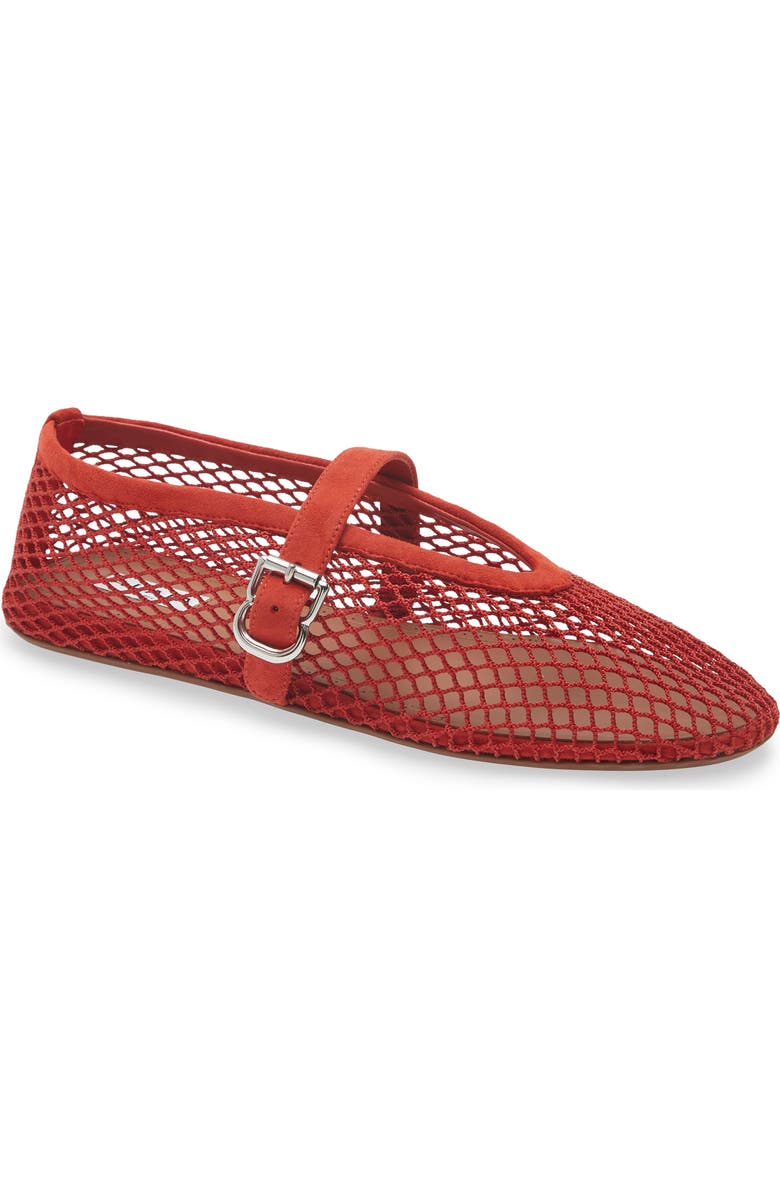 Alaïa Mesh Ballet Flat, Main, color, Orange Brule