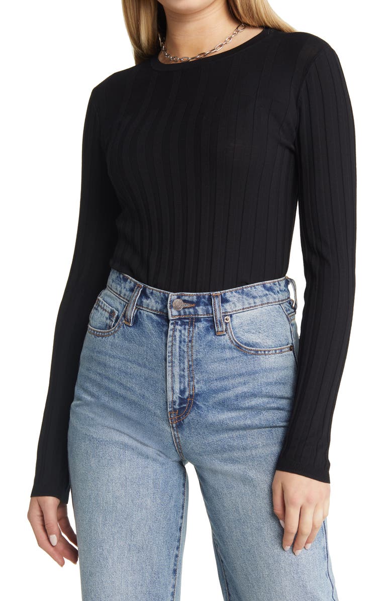 Halogen<sup>®</sup> Rib Crew Neck Sweater, Main, color,