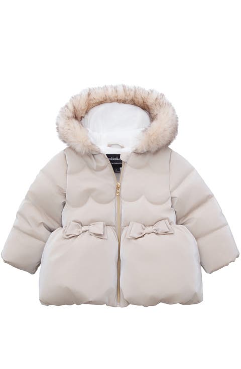 Kids' Luxe Bow Puffer Coat (Toddler)