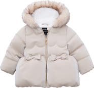 Rokka&Rolla Kids' Luxe Bow Puffer Coat