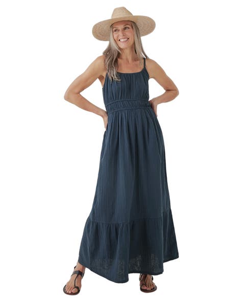 Organic Cotton Coastal Double Gauze Cami Maxi Dress