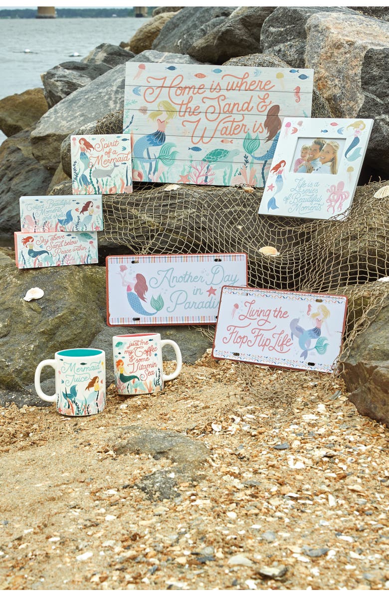 Beachcombers Mermaid Wood Picture Frame, Alternate, color, White