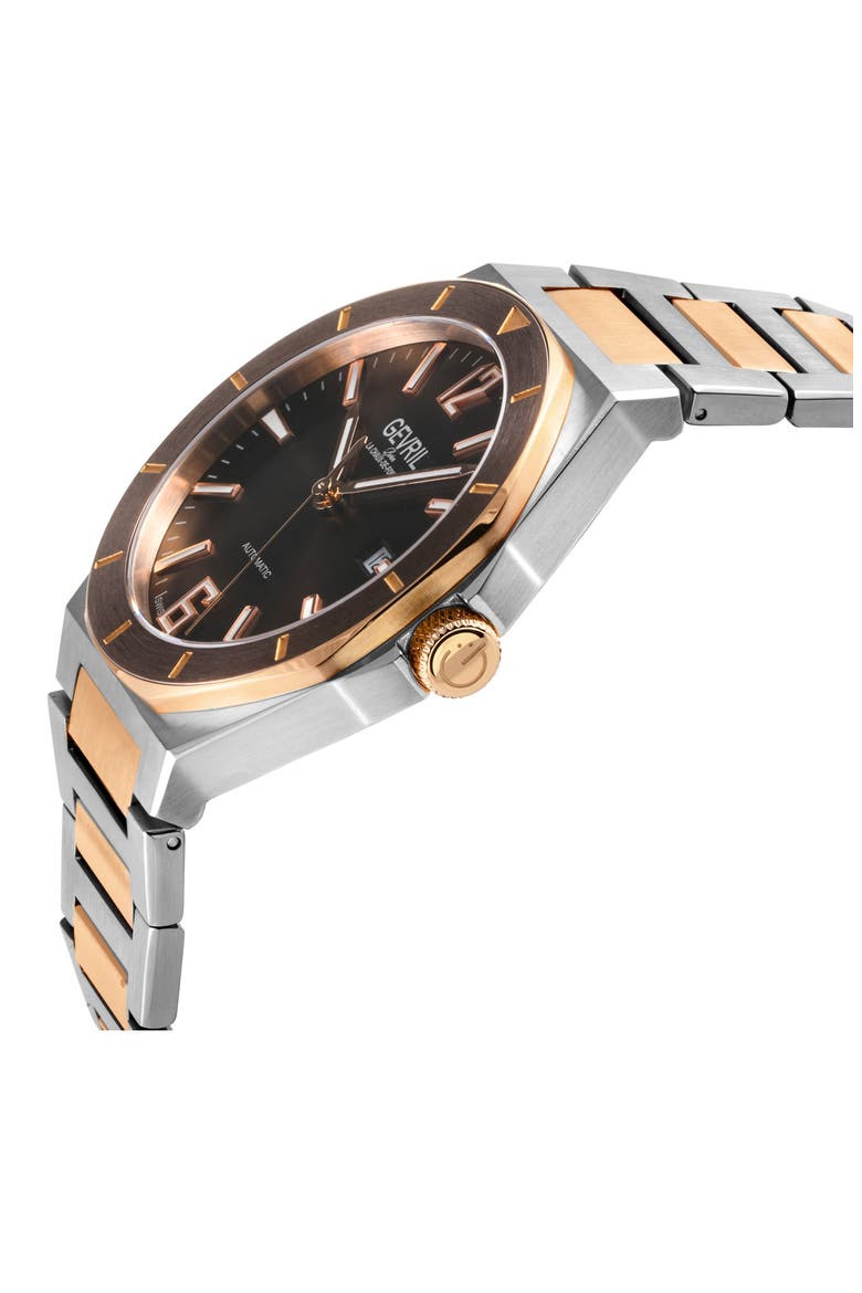 High Line Two-Tone Goldtone Plated Automatic Bracelet Watch, 43mm, Alternate, color, TWO TONE