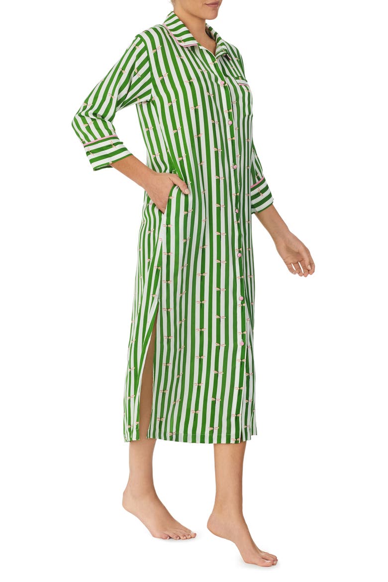 stripe sleep shirt, Alternate, color, GREEN/ MULTI