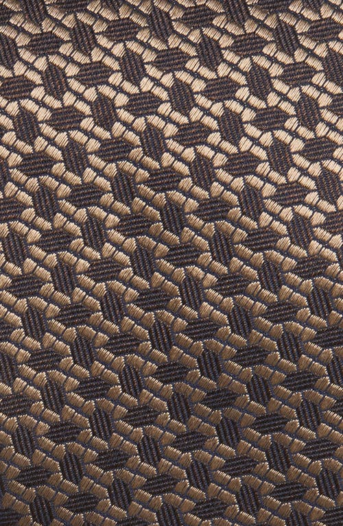 Canali Geometric Silk Tie In Brown