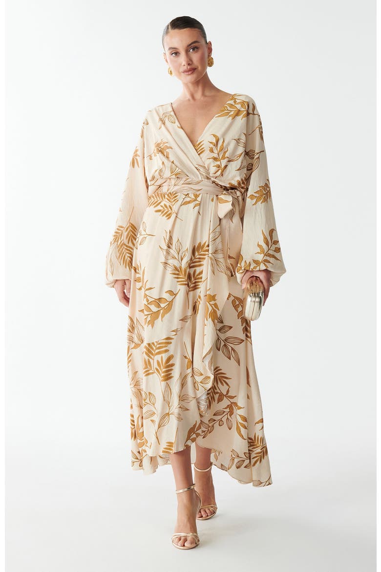 Julia Midi Dress, Main, color, Golden Palms
