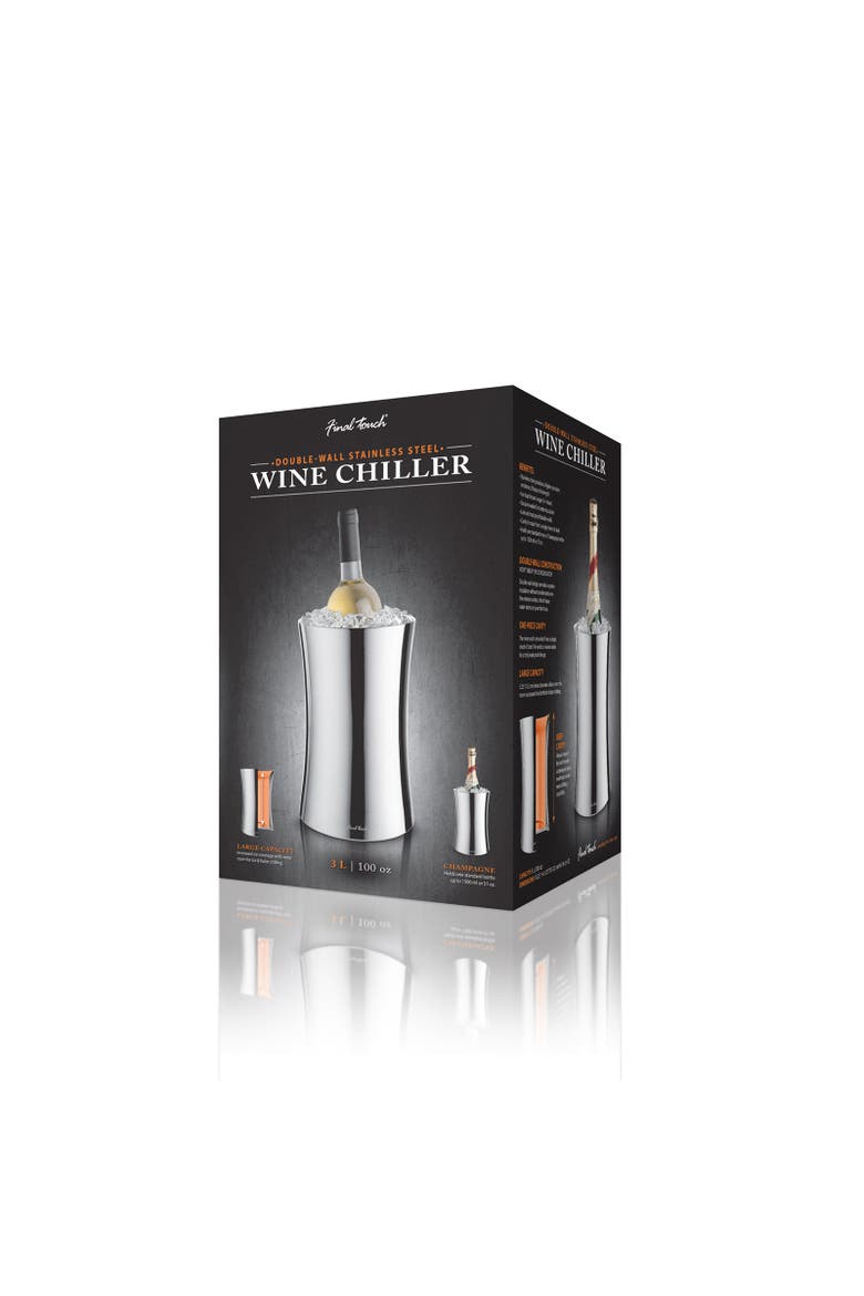 Double-Wall Stainless Steel Wine Chiller, Alternate, color, Silver