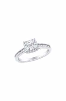 Frankie & Zoe 10K White Gold Lab Grown Diamond Halo Ring