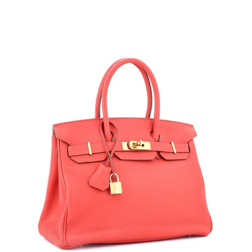 Pre-owned Hermes Hermes Birkin Handbag Pink Clemence With Gold Hardware 30