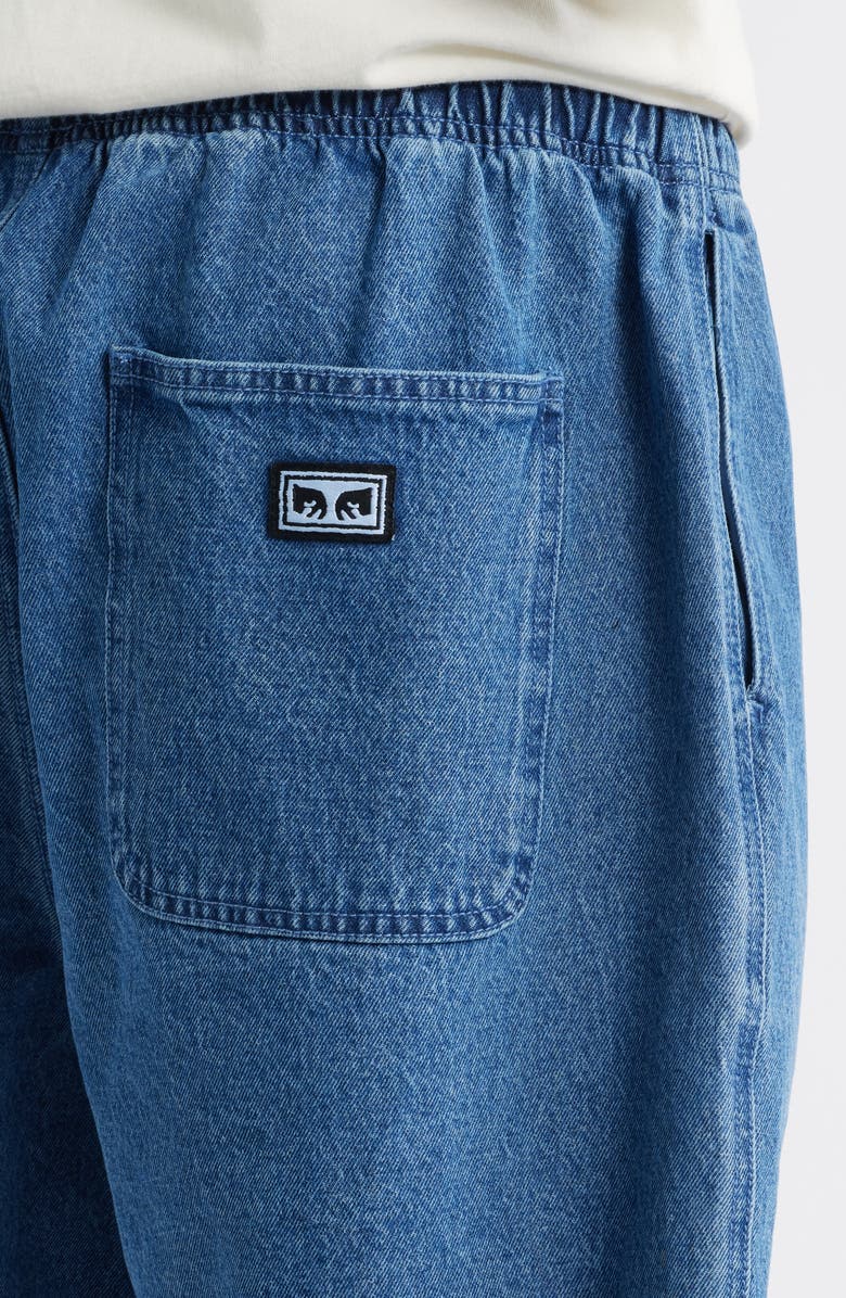 Obey Easy Pull-On Denim Shorts, Alternate, color, Light Indigo