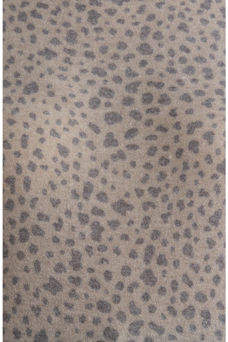 Brushed Animal Print Long Sleeve Crewneck Top, Alternate, color, OLIVE/ CHARCOAL