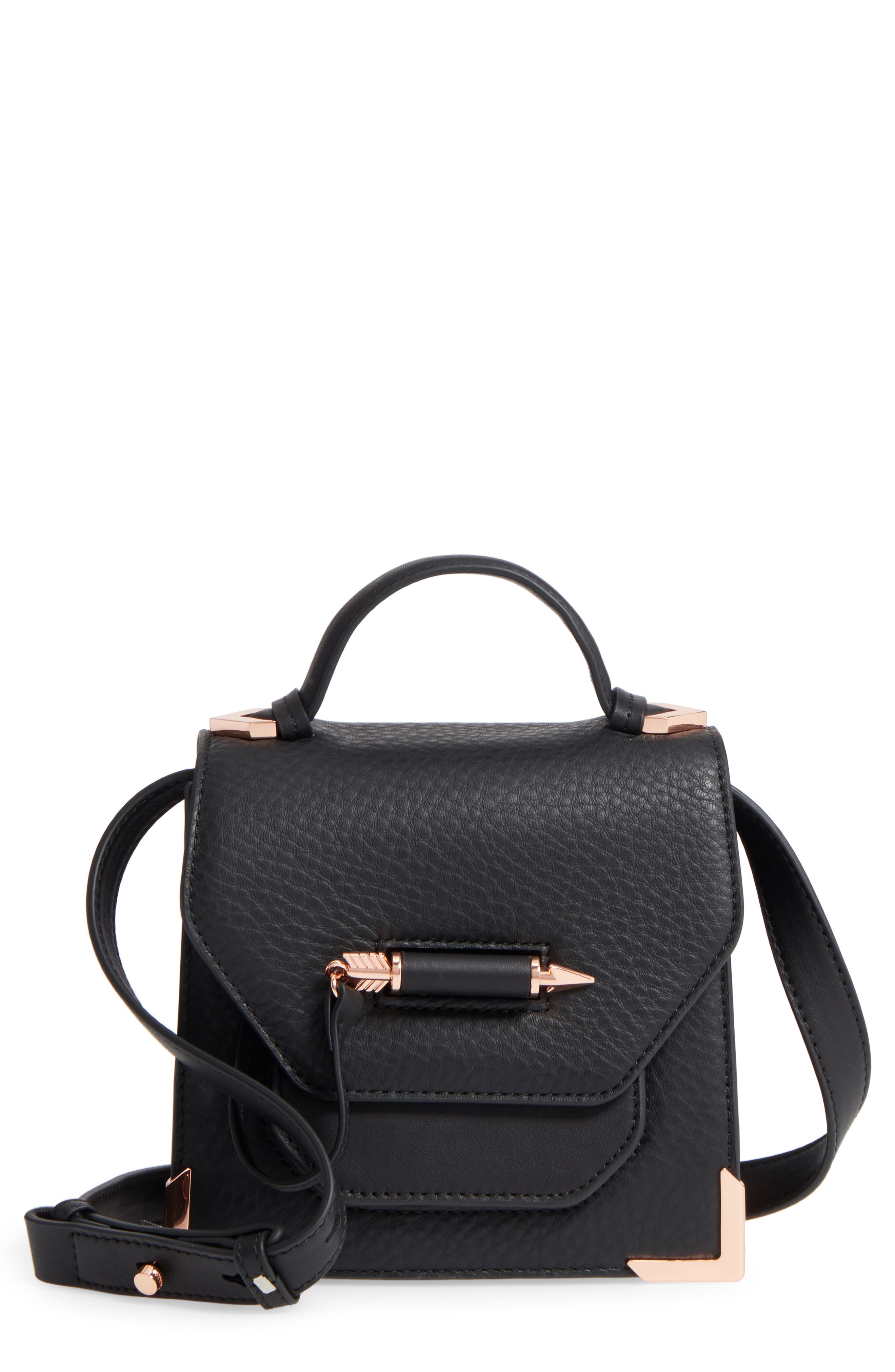 Mackage Mini Rubie Leather Shoulder Bag, Main, color, 