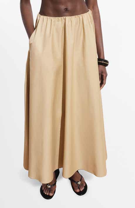 MANGO Cotton Blend Maxi Skirt