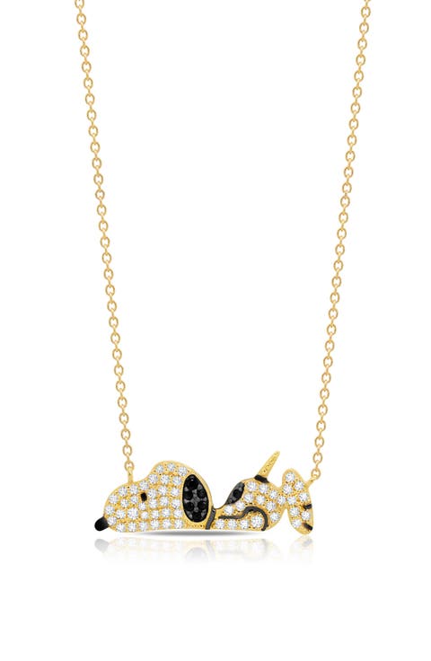 x Peanuts® Snoopy Belly Flop Pavé Pendant Necklace