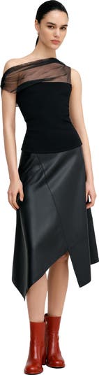 Cabrini Mesh One-Shoulder Top
