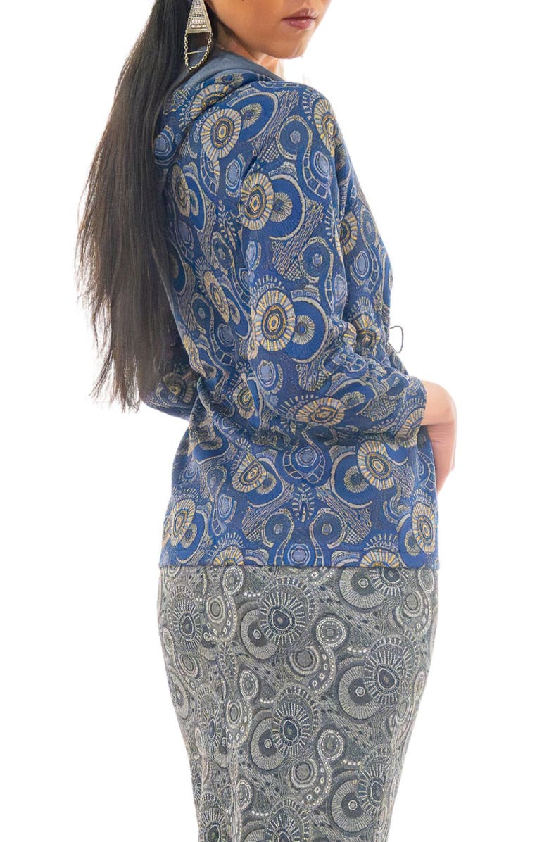 KAHINDO Dakar Jacquard Zip Front Hoodie, Alternate, color, Blue