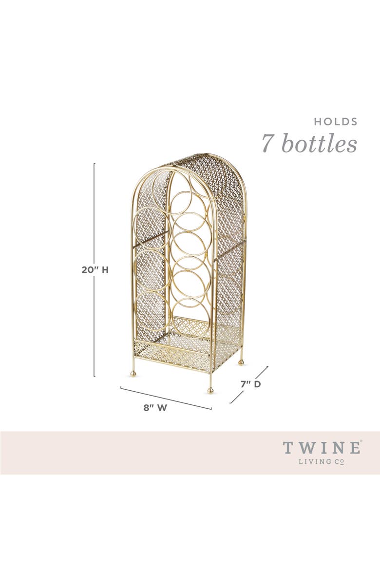 Trellis 7-Bottle Wine Rack, Alternate, color, Gold