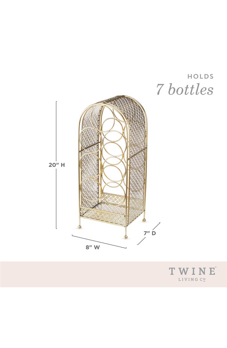 TWINE Trellis 7-Bottle Wine Rack, Alternate, color, Gold