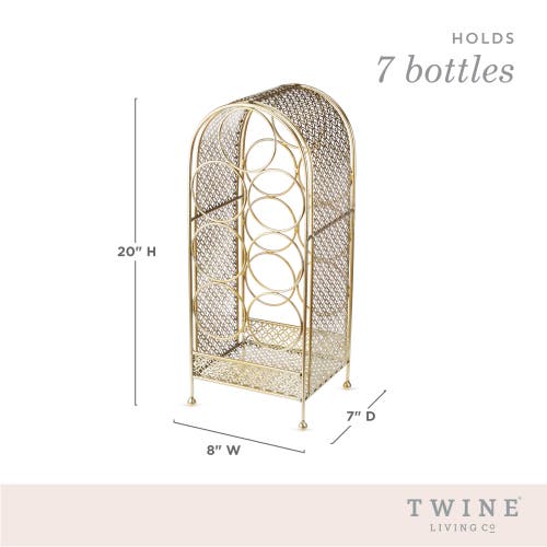Twine Trellis 7 Bottle Wine Rack In Gold
