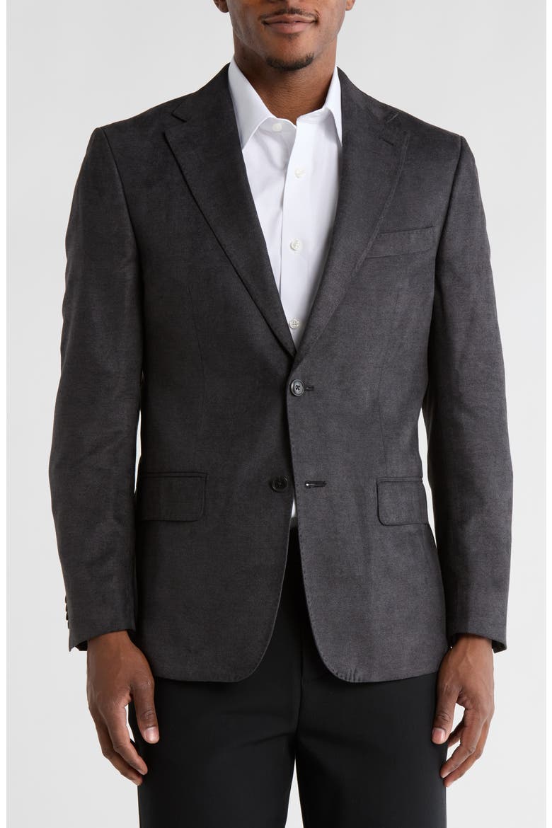 Notch Lapel Blazer, Main, color, BLACK