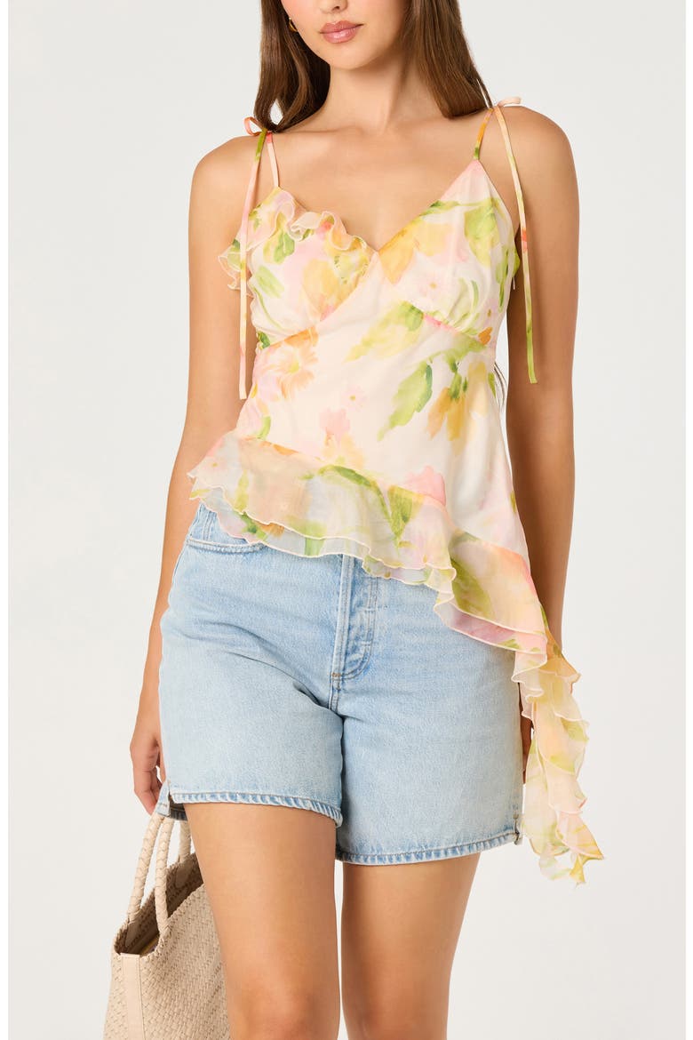 Mejra Floral Ruffle Top, Main, color, BLUSH MULTI FLORAL