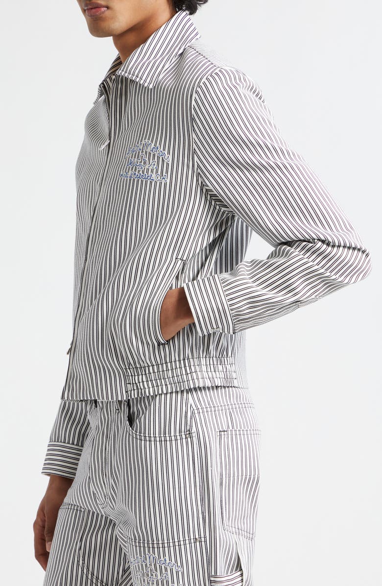 AMIRI Motors Stripe Cotton Blouson Jacket, Alternate, color, 