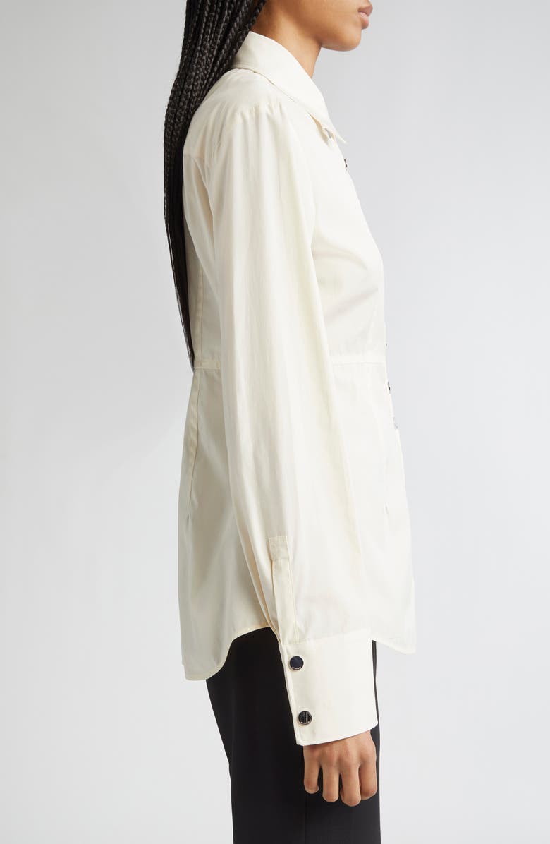 SPORTMAX Azoto Peplum Snap-Up Shirt, Alternate, color, Ivory