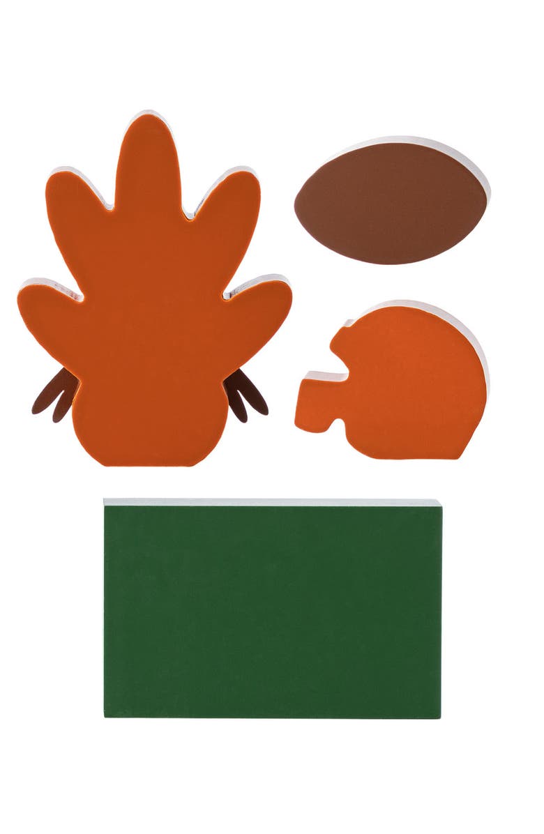 Glitzhome Set of 4 Thanksgiving Wooden Turkey Table Decor Set, Alternate, color, 