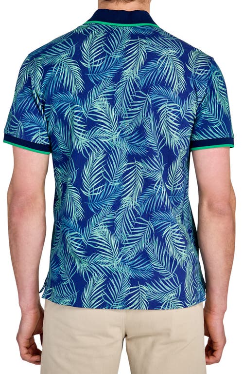 Construct Floral Polo Short Sleeve In Navy/green