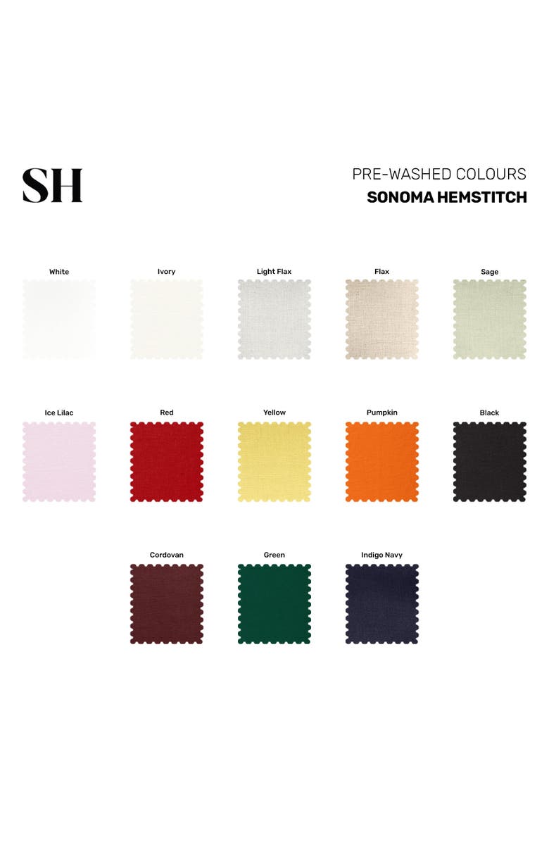 Solino Home Linen Dinner Napkins - Sonoma Hemstitch, 22 x 22 Inch, Alternate, color, Light Flax