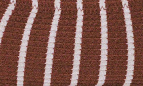 Mango Stripe Rib Bikini Top In Brown