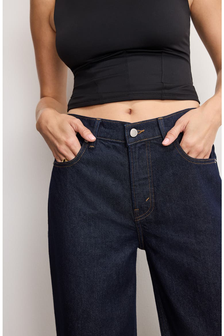 High Waist Cuffed Baggy Wide Leg Jeans, Alternate, color, INDIGO1006