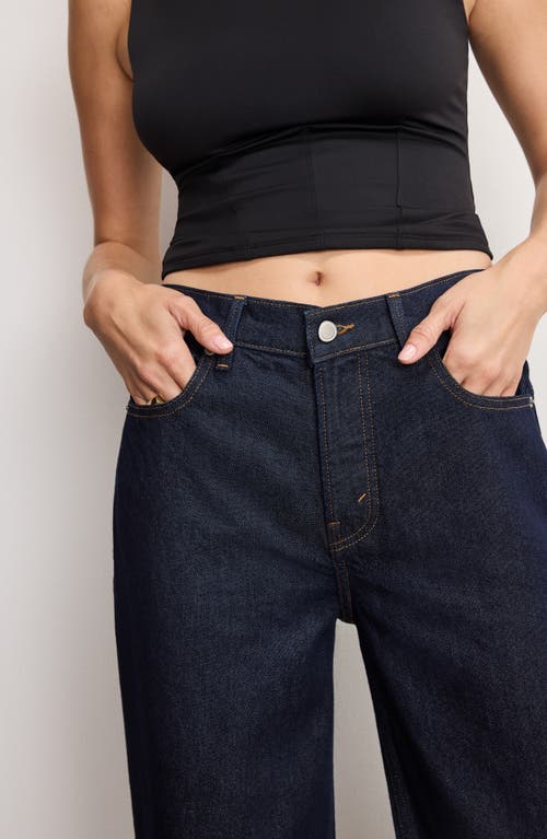 Good American Good Standard Baggy Cuffed Jeans In Indigo1006 In Blue