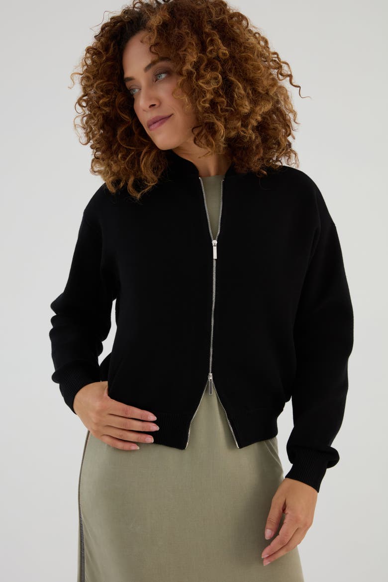 The Sweater Bomber Jacket, Main, color, INK