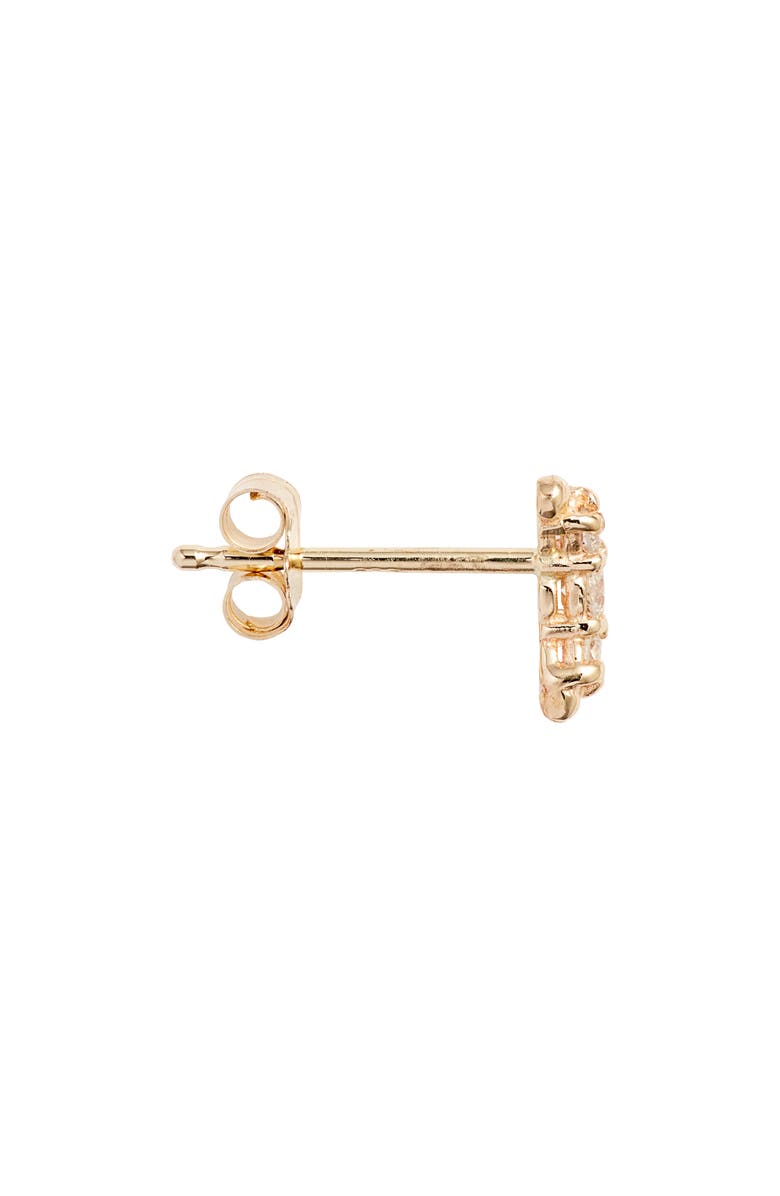 Anzie x Mel Soldera Single Croissant Stud Earring, Alternate, color, Yellow Gold/ Diamond