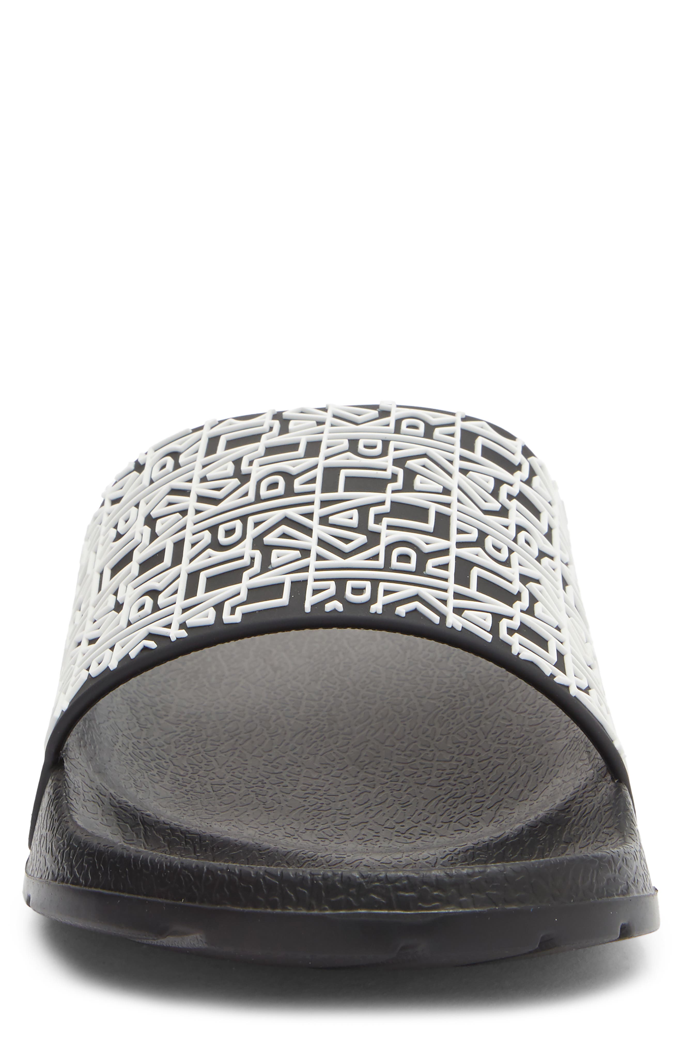 KARL LAGERFELD PARIS Block Logo Slide Sandal, Alternate, color, Black