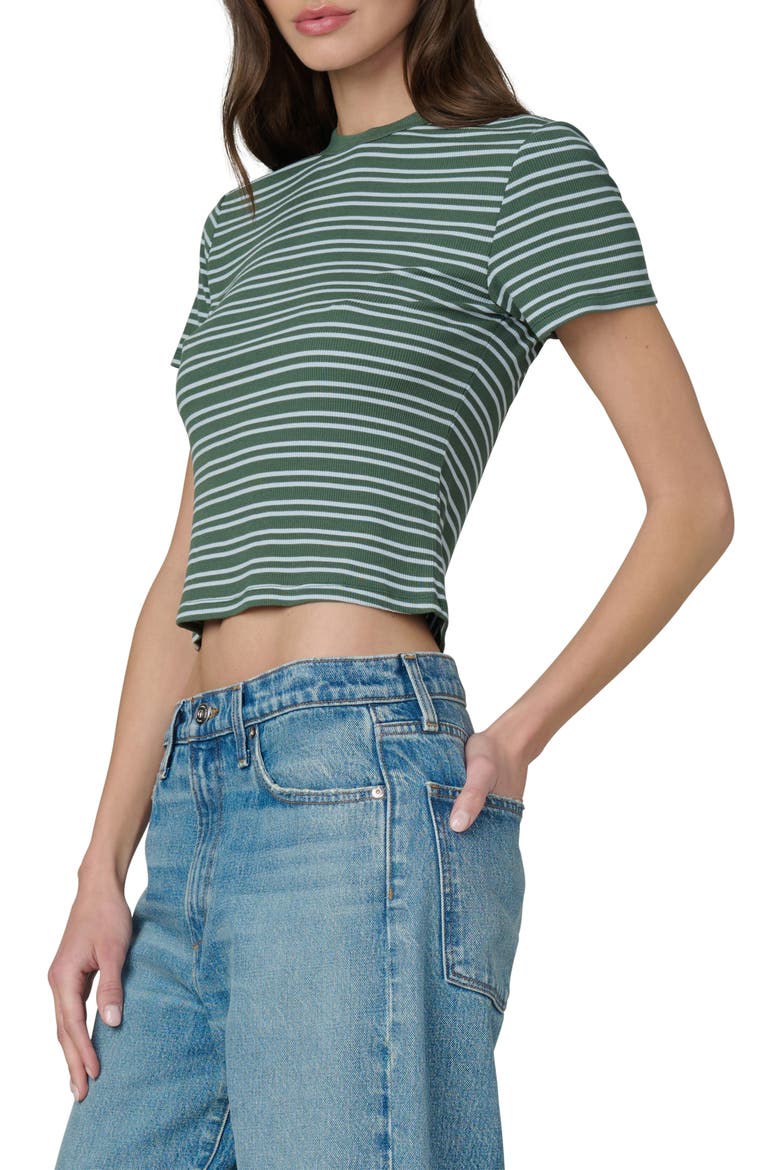 The Stripe Rib Baby T-Shirt, Alternate, color, CILANTRO/SKY STRIP