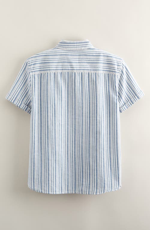 Nordstrom Kids' Short Sleeve Cotton & Linen Button-up Shirt