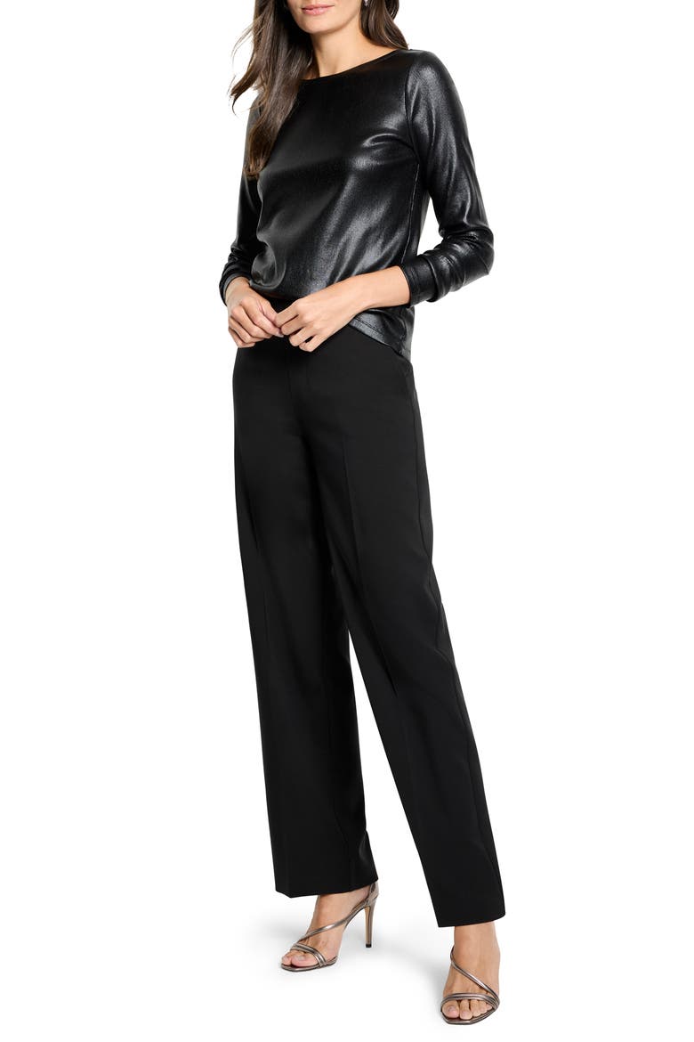 Lenox High Waist Wide Leg Stretch Pants, Alternate, color, BLACK ONYX