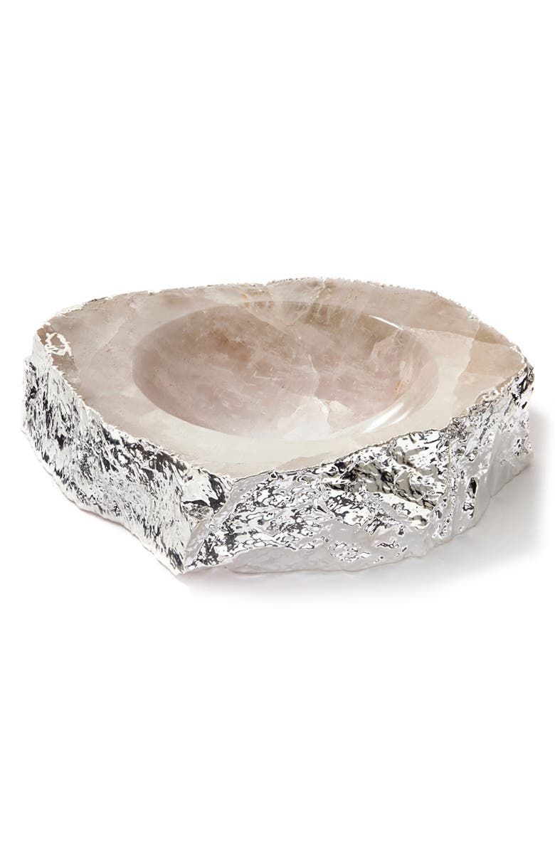 ANNA New York Casca Quartz Bowl, Main, color, Crystal Silver