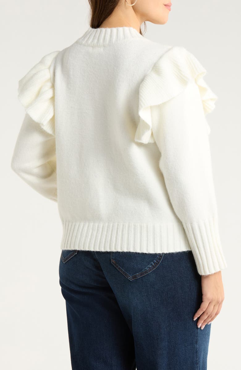 SUGARLIPS Gloriana Cable Stitch Sweater, Alternate, color, White