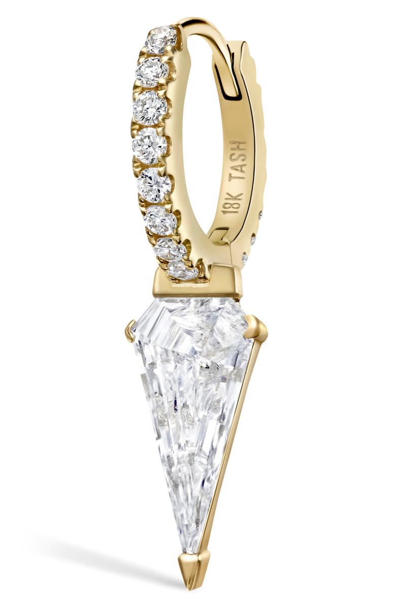 MARIA TASH Silhouette Diamond Short Spike Eternity Single Hoop Earring, Main, color, Yellow Gold