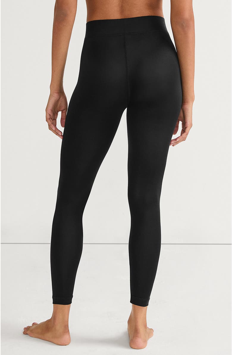 Lands' End Silk Interlock Long Underwear Leggings Pants, Alternate, color, Black