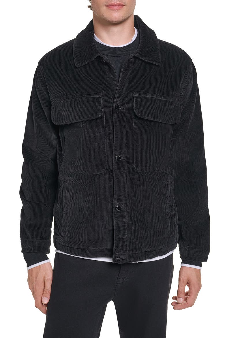 Corduroy Shirt Jacket, Main, color, BLACK