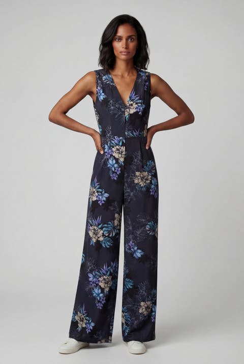 Exotic Floral Womens Tailored Jumpsuit