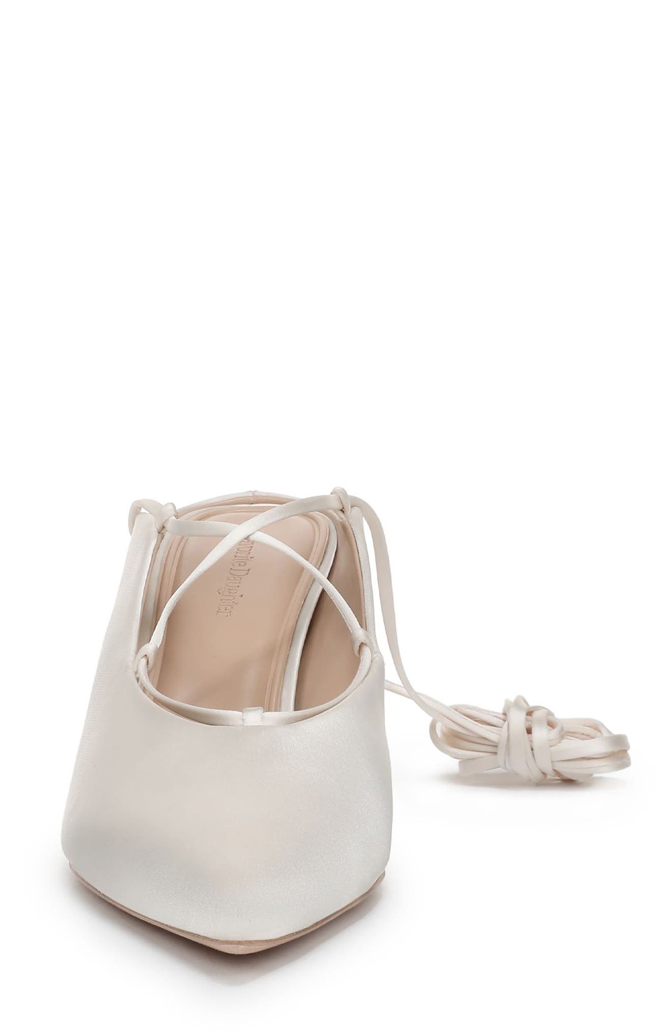 Sloan Ankle Wrap Pointed Toe Mule Pump, Alternate, color, IVORY